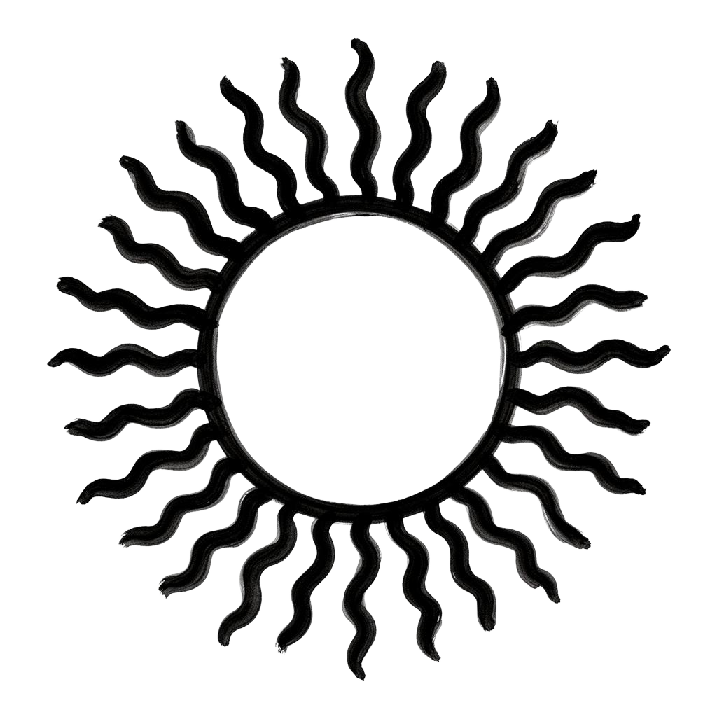 Hand-drawn sun marking time